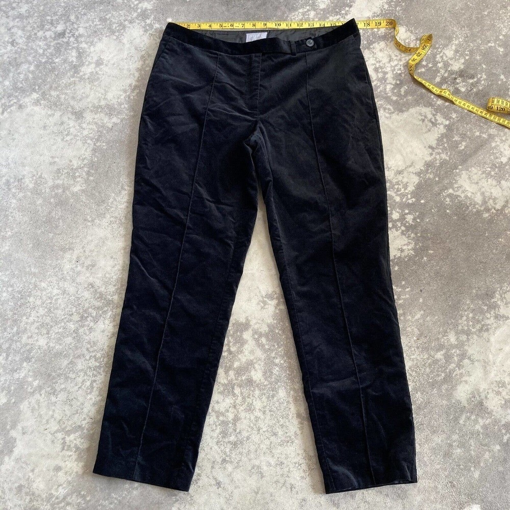 Pure Collection Black Velvet‎ Dress Pants Women’s Size 12 Straight Leg